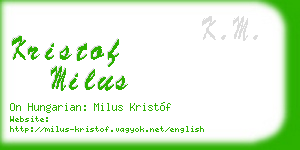 kristof milus business card