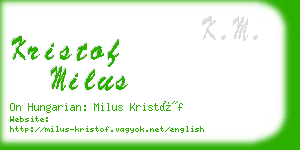 kristof milus business card